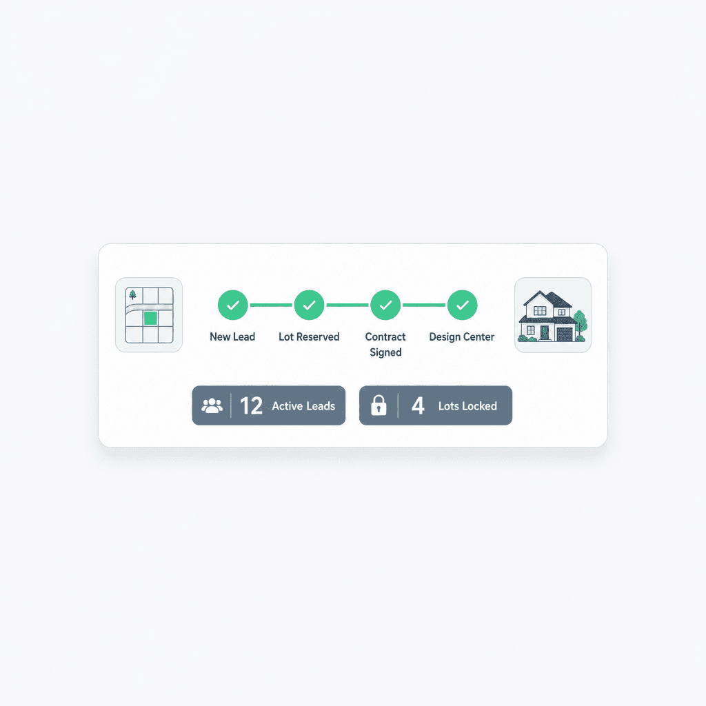 Home builder sales pipeline software — Cornerstone CRM connected to lots and scheduling