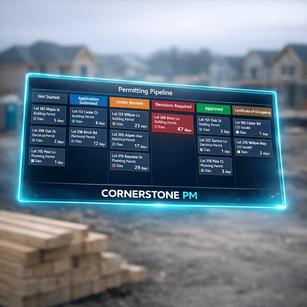 Permitting pipeline software preventing permit delays for residential home builders